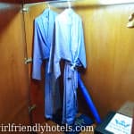 Majestic Suites Hotel closet with bathrobes