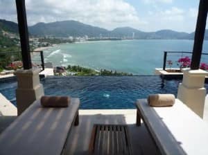 IndoChine Resort and Villas guest friendly hotel Patong view from the infinity pool