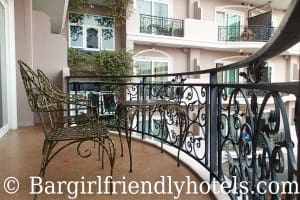 room balcony at the LK Metropole Hotel in Pattaya