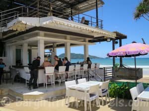 Look at the beachfront bar in the Bay And Beach Club