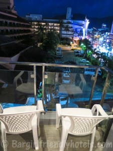 Balcony at night time view in Meir Jarr Hotel