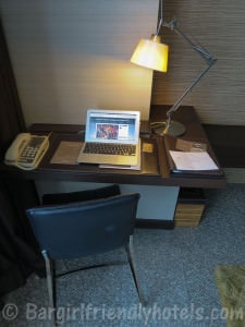 Desk and chair inside Superior room of the DoubleTree by Hilton Bangkok Ploenchit