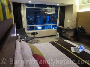 Rooms at the DoubleTree by Hilton Bangkok Ploenchit have great panoramic views over Bangkok