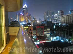 View at night from the balcony at SM Grande Residence Bangkok