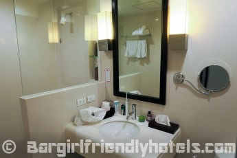 Clean and modern bathrooms found in Superior class rooms at Ambassador Hotel in Bangkok