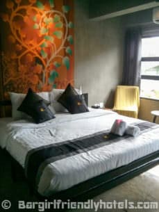 Bedroom corner in the Thapae Loft Hotel Deluxe rooms
