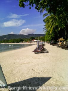 Location of the resort on the beach at P&P Samui Resort