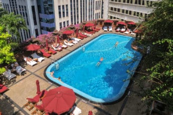 Nice relaxing pool area at the Landmark Hotel in Bangkok