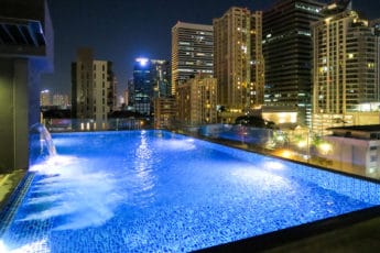 Rooftop pool at the Arte Hotel offers some great view over Asoke area in Sukhumvit Bangkok