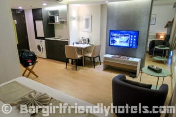 Well furnished deluxe room with all you need inside the Aster Hotel and Residence by At Mind